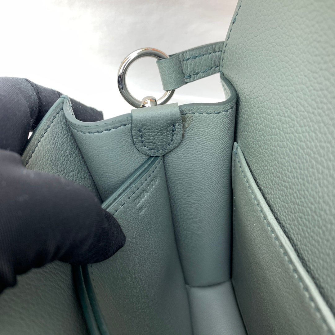 蜜蠟純手縫19CM roulis HERMES高仿肩背包單肩包女 杏仁綠