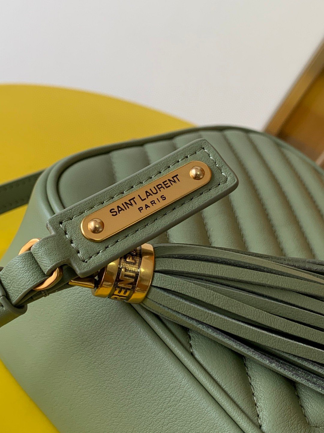 超A貨YSL聖羅蘭包包 lou絎縫皮革相機袋 Saint Laurent Monogram肩背袋 緑色