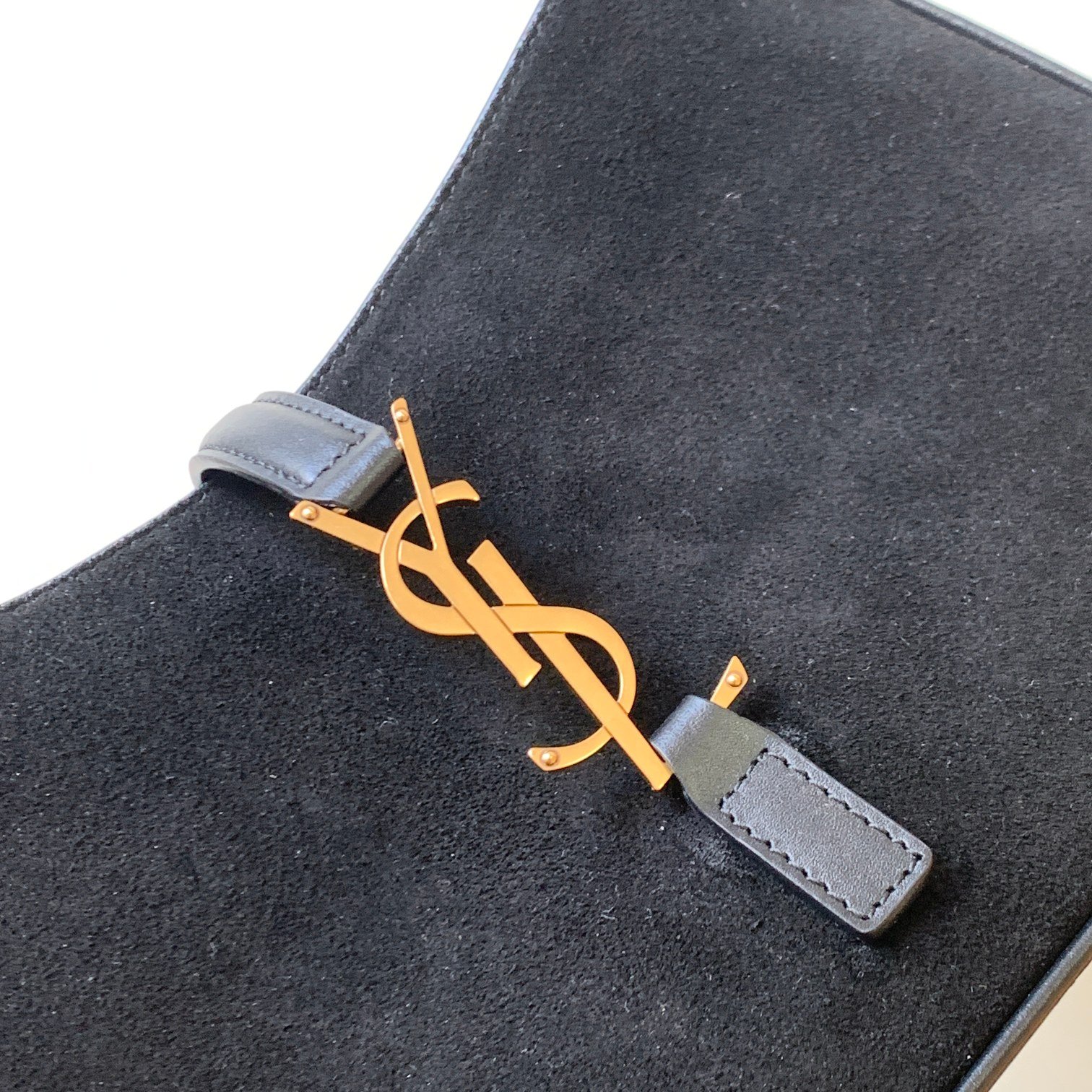 YSL聖羅蘭超A貨復刻包包 le5à7 Saint Laurent Monogram Hobo手袋 黑色絨面