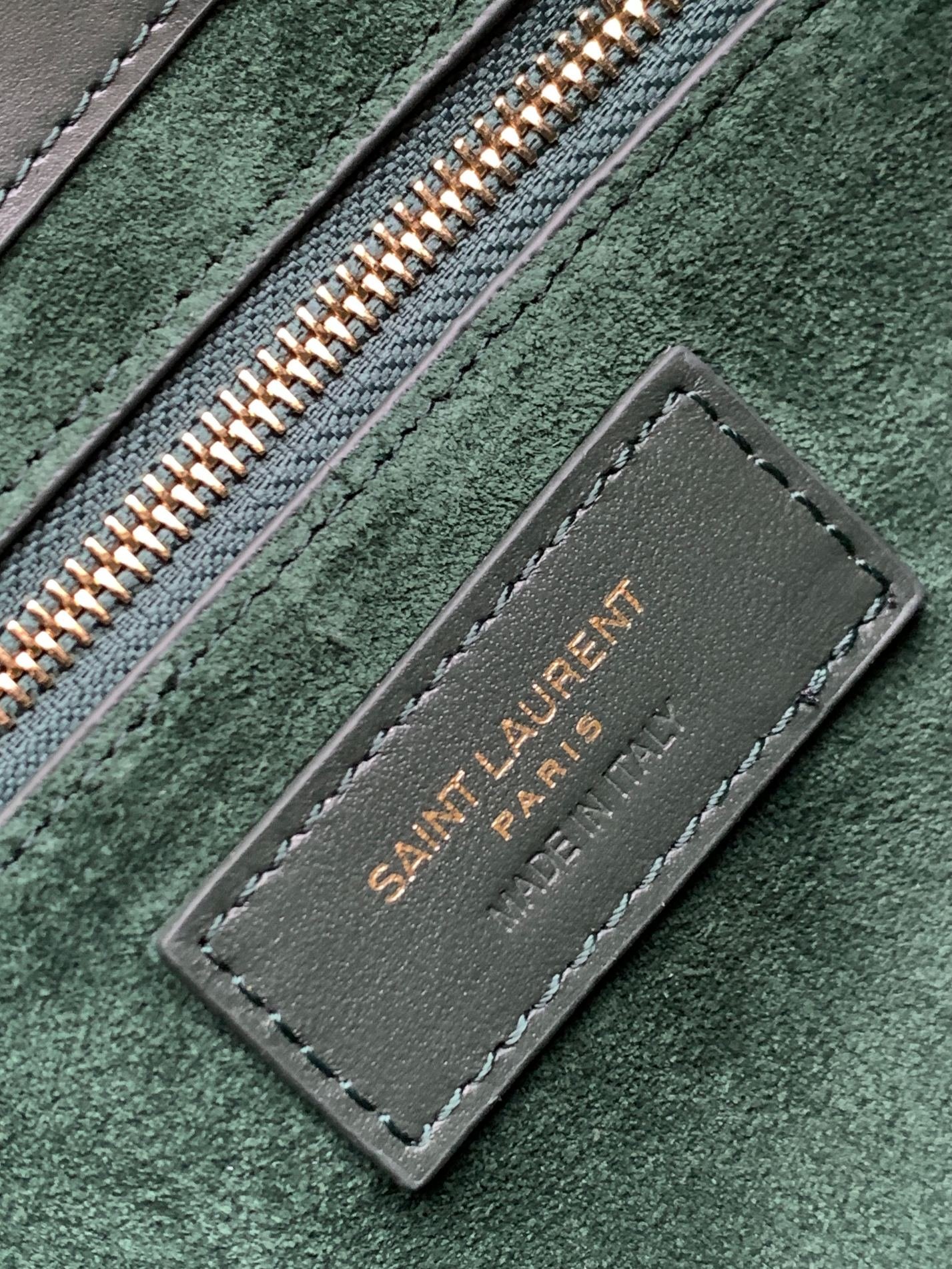 YSL聖羅蘭超A貨復刻包包 le5à7啞光面深緑金扣hobo Saint Laurent Monogram Hobo手袋