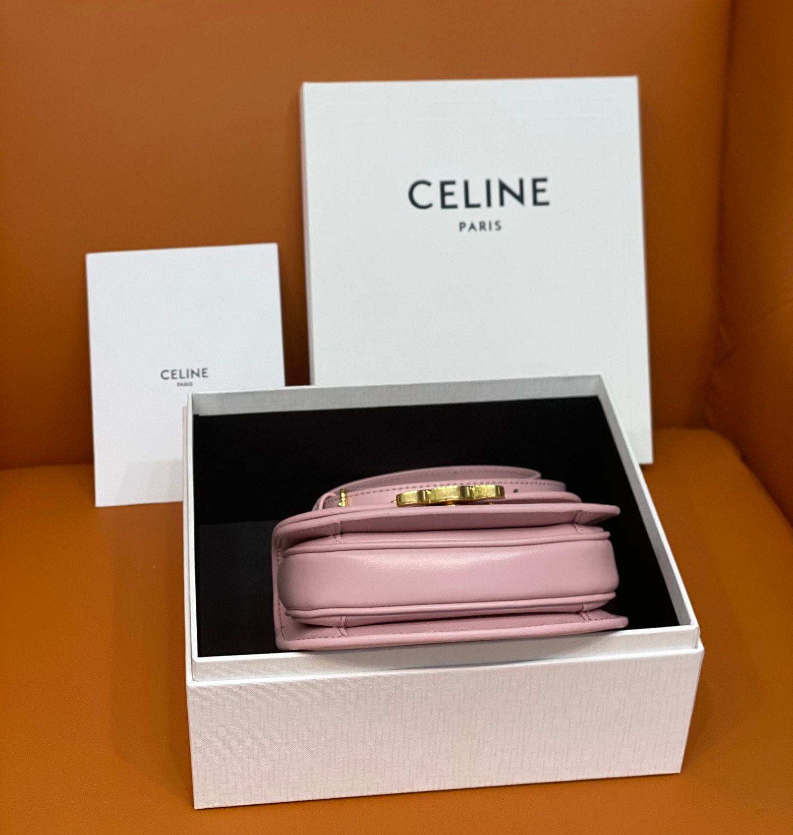 高仿原單包Celine賽琳包 亮面牛皮革迷你型BESACE CLEA手袋 粉色