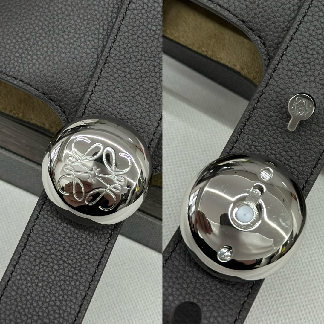 loewe羅意威高仿複刻包包 mini柔軟牛皮革Pebble Bucket水桶包 灰咖/荔