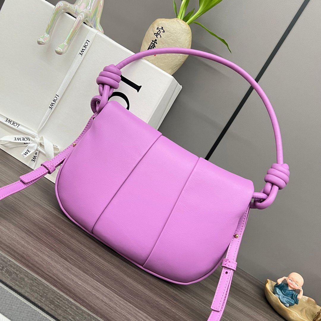 loewe羅意威精仿超A貨包包 新款 闪亮纳帕牛皮革Paseo包 巖薔薇粉