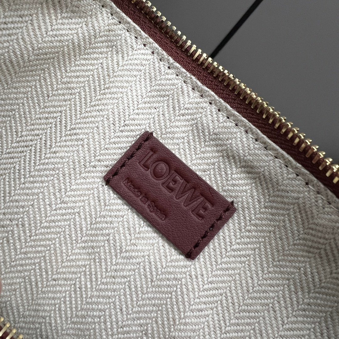 loewe羅意威高仿A貨包包 經典牛皮革Hammock hobo手袋 酒紅色
