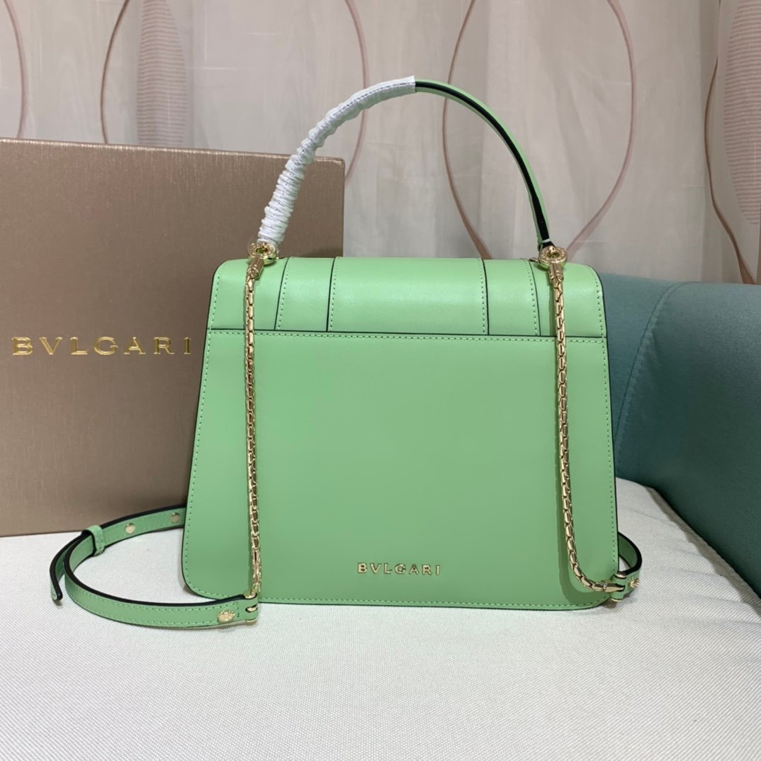 一比一高仿BVLGARI寶格麗 Serpenti Forever 中型手提包斜揹包手袋 淺緑