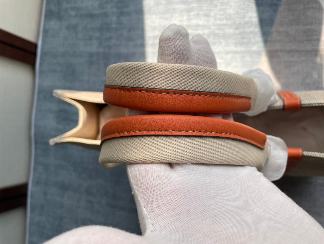 複刻名牌包Chloe蔻依 Chloé標識亞麻帆布 Woody大號托特包 橙色