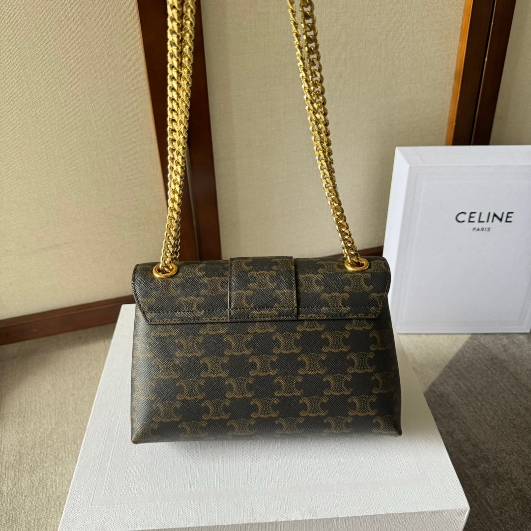 1比1高仿名牌包Celine賽琳 2024 標誌印花TEEN VICTOIRE小號柔軟牛皮革手袋