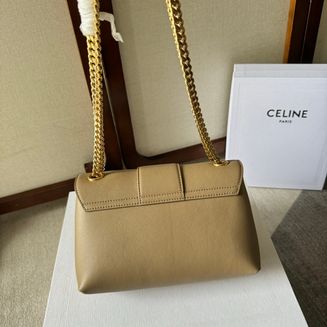 1比1高仿名牌包Celine賽琳 2024新柔軟牛皮革TEEN CELINE VICTOIRE手袋 棕色