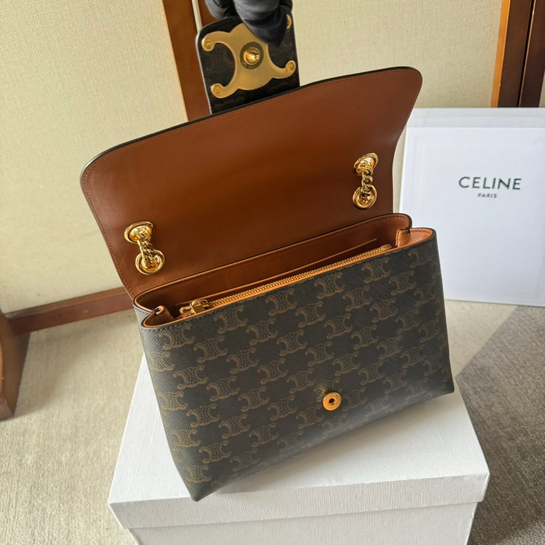 一比一複刻名牌包Celine賽琳 柔軟牛皮革中號Celine Victoire手袋 黑色