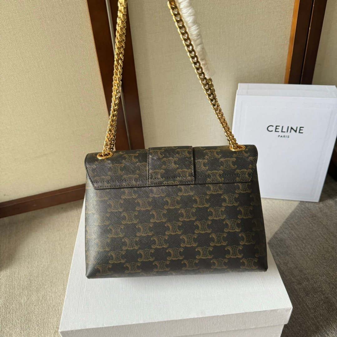 一比一複刻名牌包Celine賽琳 柔軟牛皮革中號Celine Victoire手袋 黑色