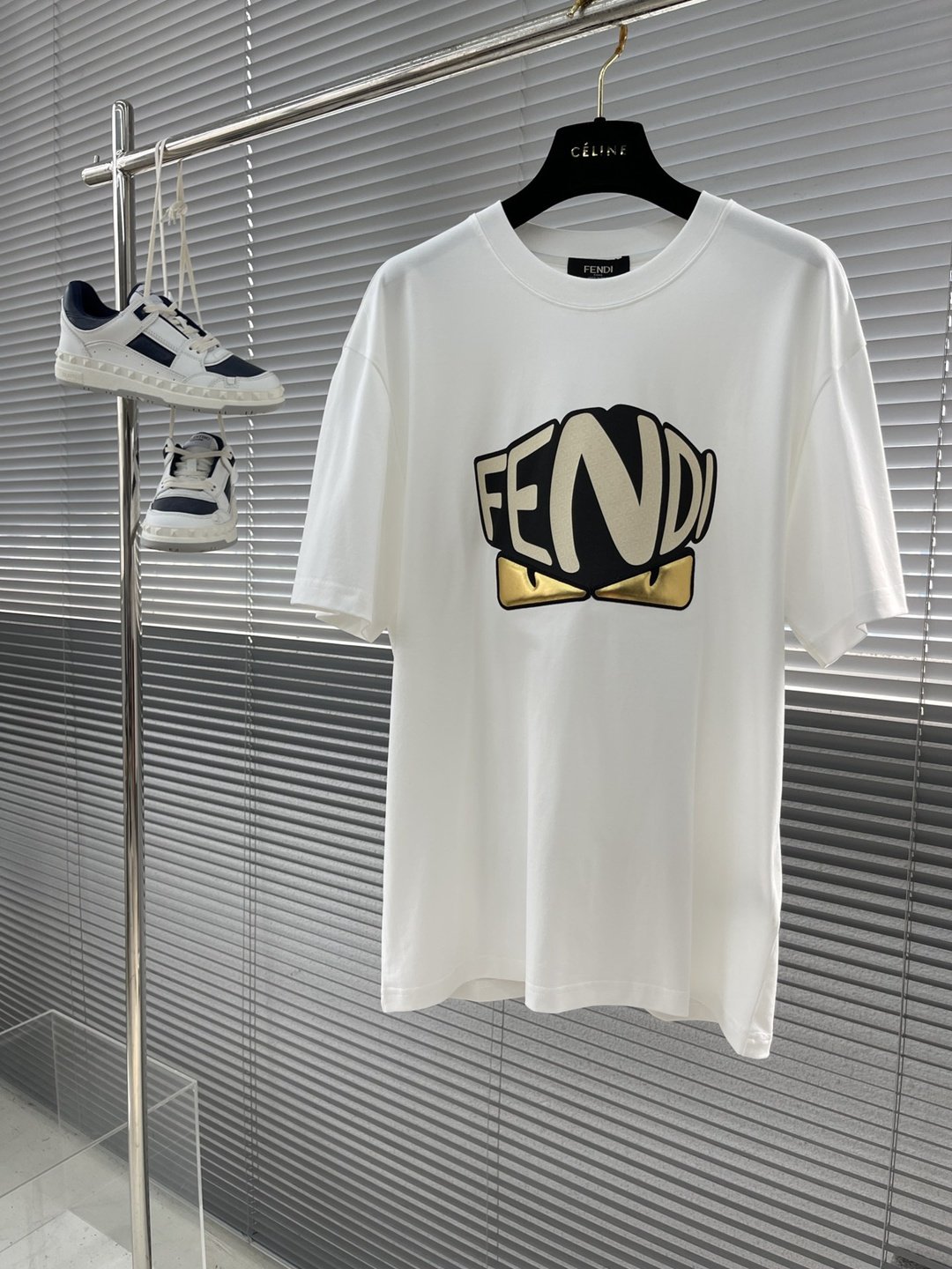 FEND芬迪原單純白色精品衣服短袖T恤男款