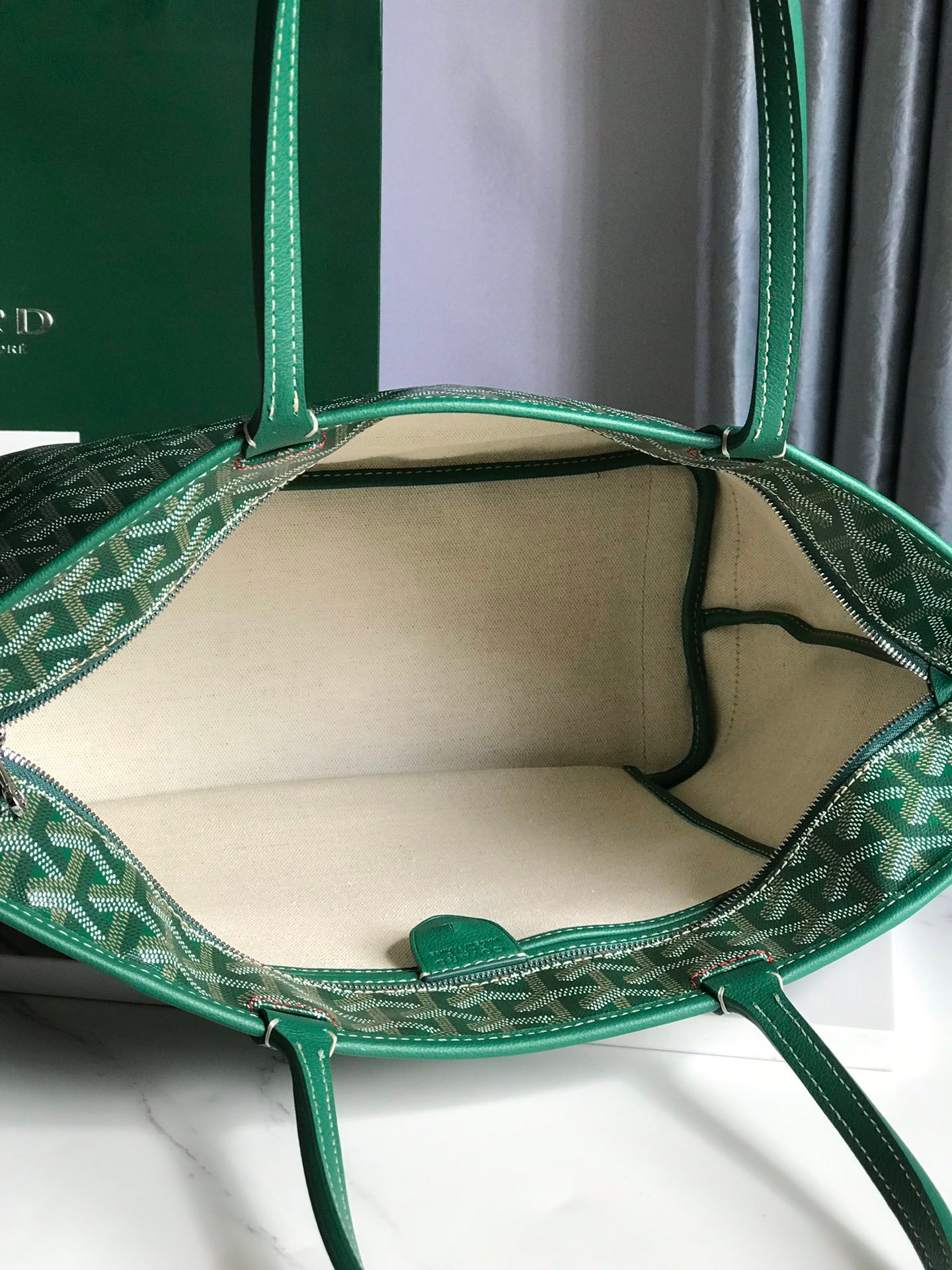 超A貨GOYARD高雅德包 ARTOIS小號包 小號拉鍊購物袋 緑色