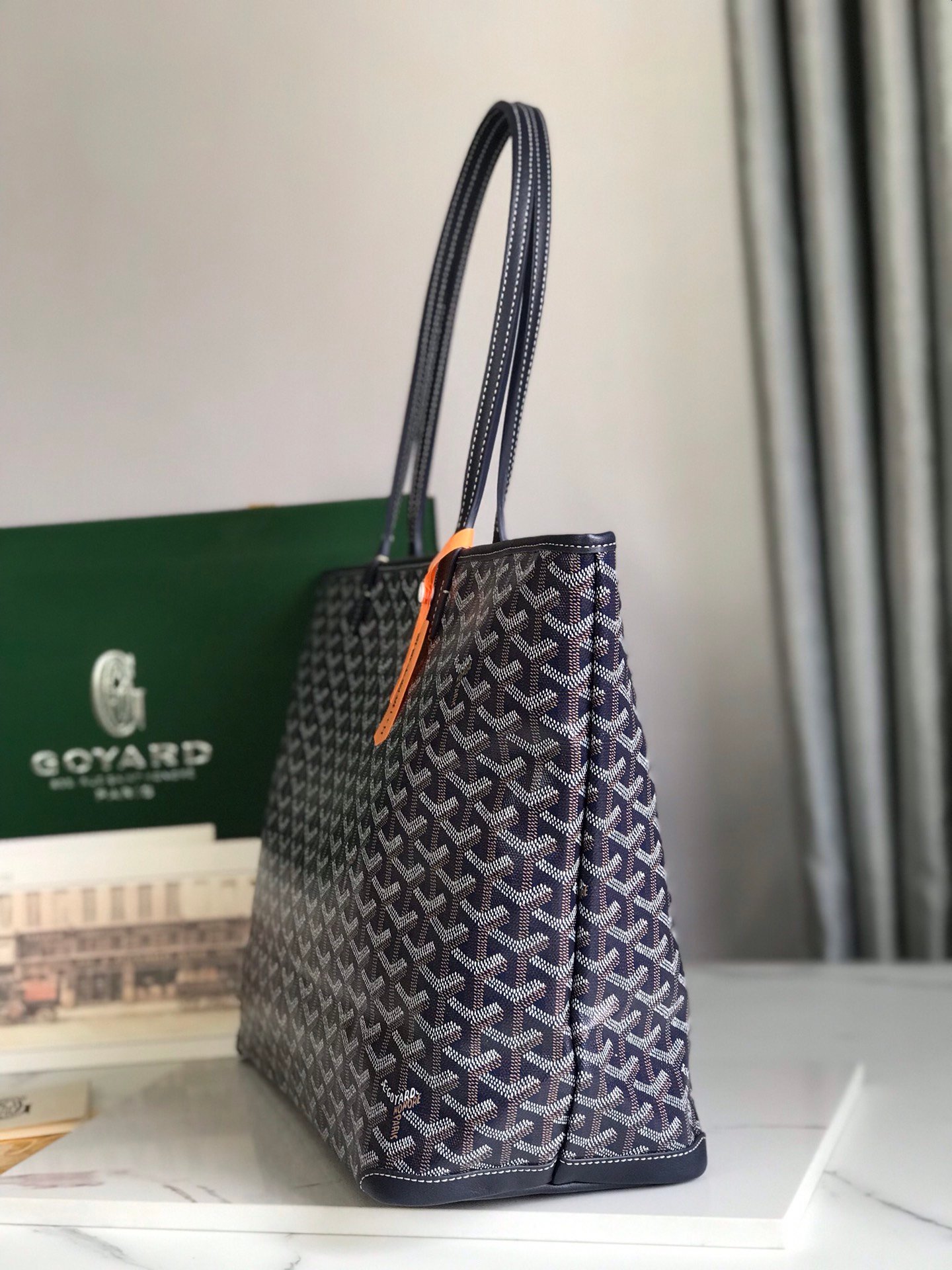 超A貨GOYARD高雅德包 ARTOIS小號包 大號拉鍊購物袋 深藍