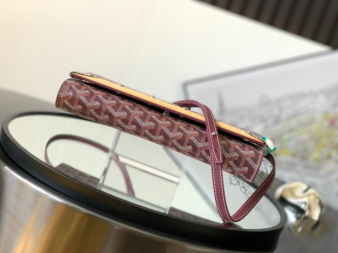 高仿GOYARD高雅德包包 Monte-Carlo 小號手拿包單肩包 酒紅