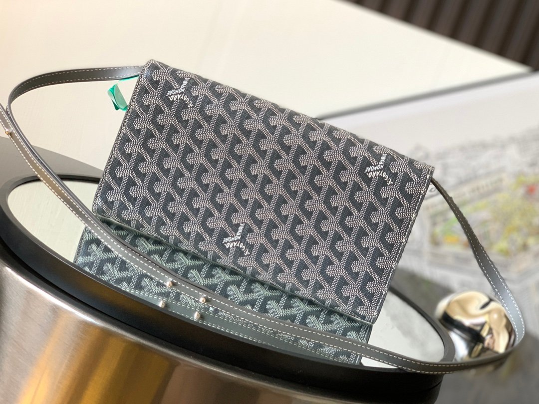 高仿GOYARD高雅德包包 Monte-Carlo 小號手拿包單肩包 灰色