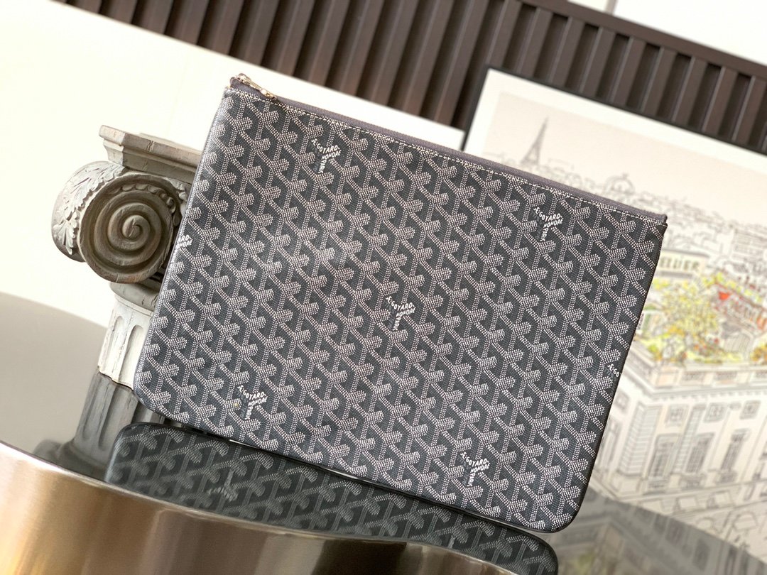 複刻GOYARD高雅德包包 SENAT大號手拿包 灰色
