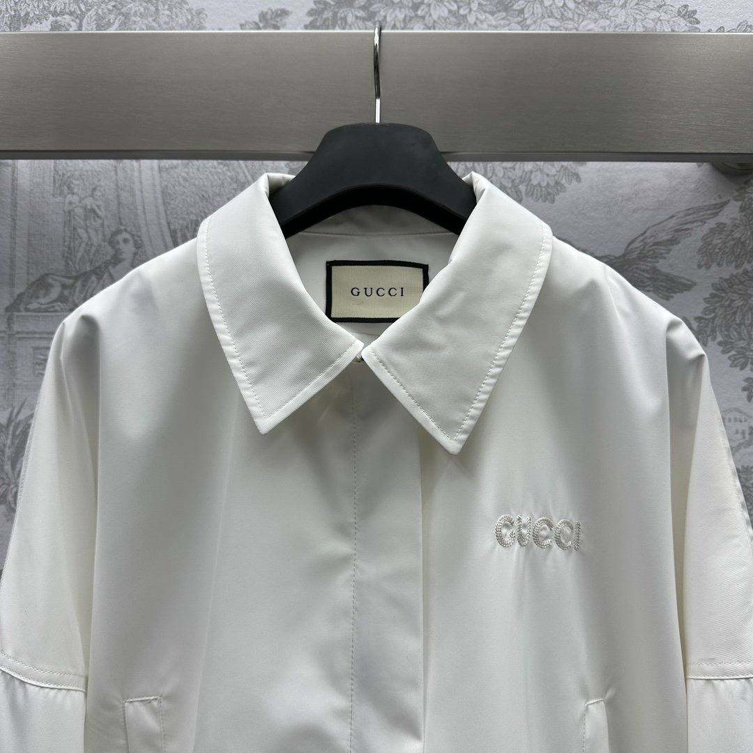 Gucci頂級一比一衣服刺繡外套白色