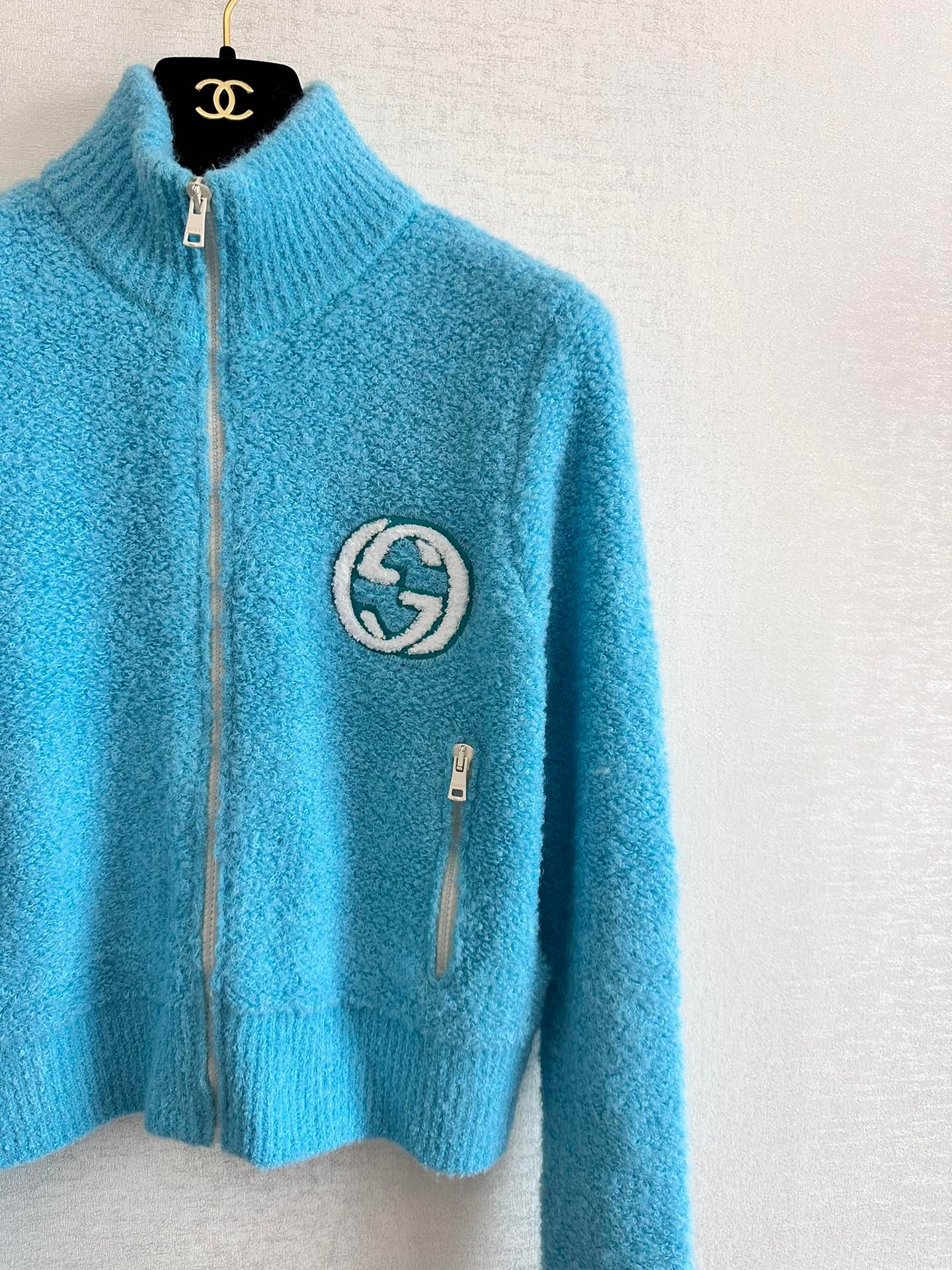 Gucci頂級原單羊毛混紡立領開衫毛衣 外套
