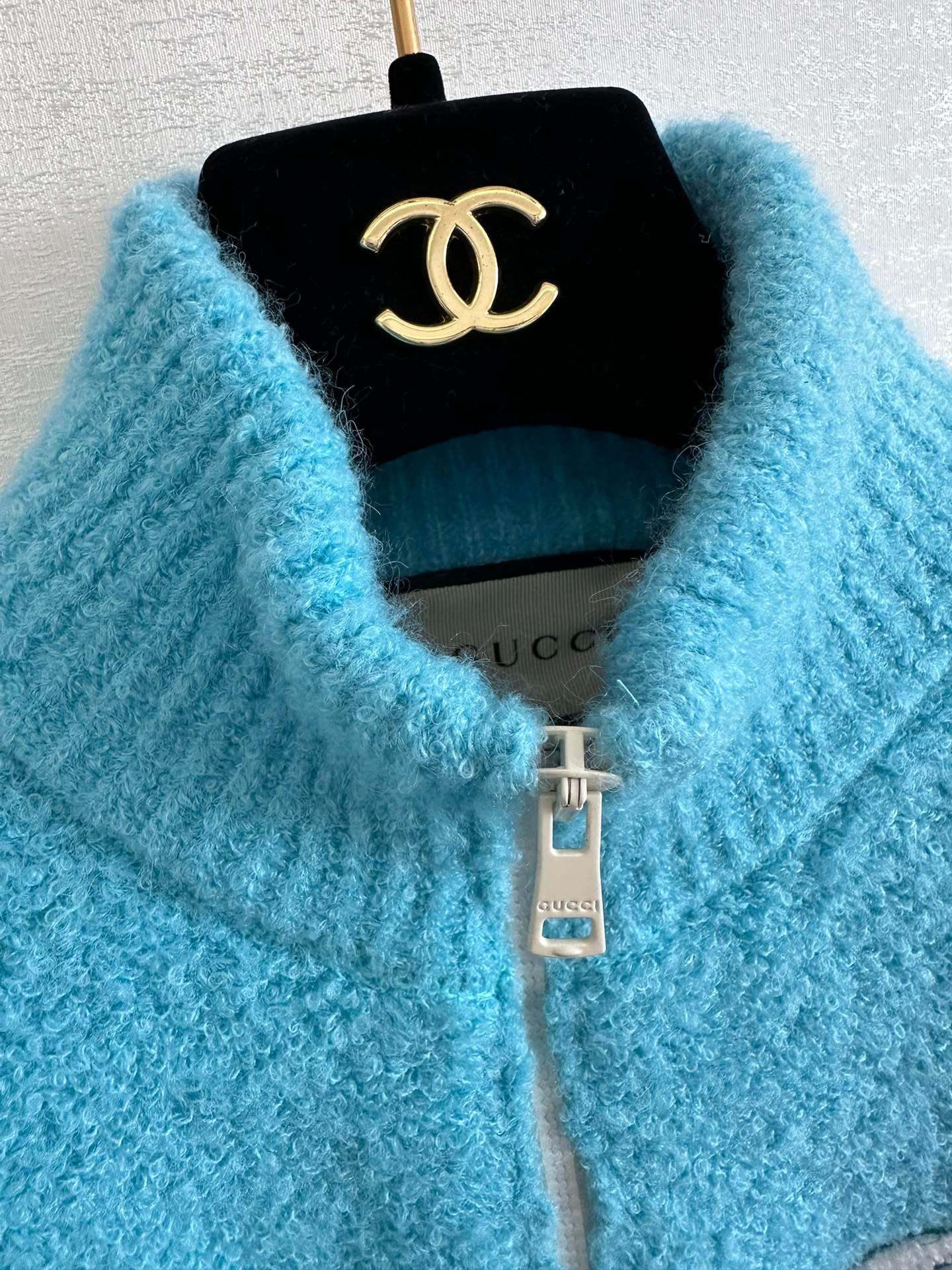 Gucci頂級原單羊毛混紡立領開衫毛衣 外套