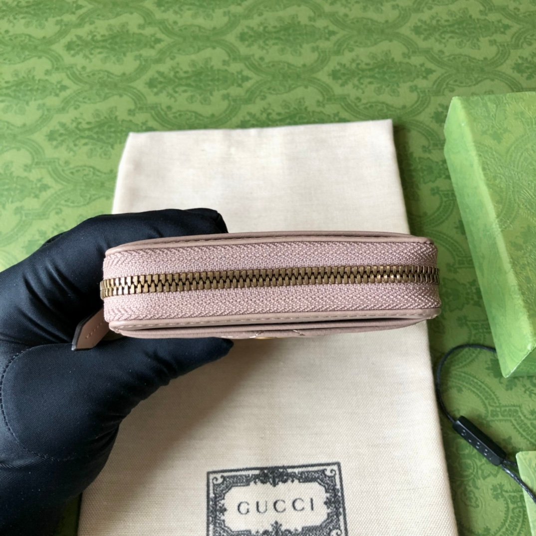 經典71772Gucci Aria 系列頂級原單古馳真皮卡夾零錢包