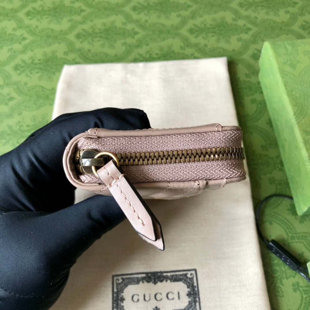 經典71772Gucci Aria 系列頂級原單古馳真皮卡夾零錢包