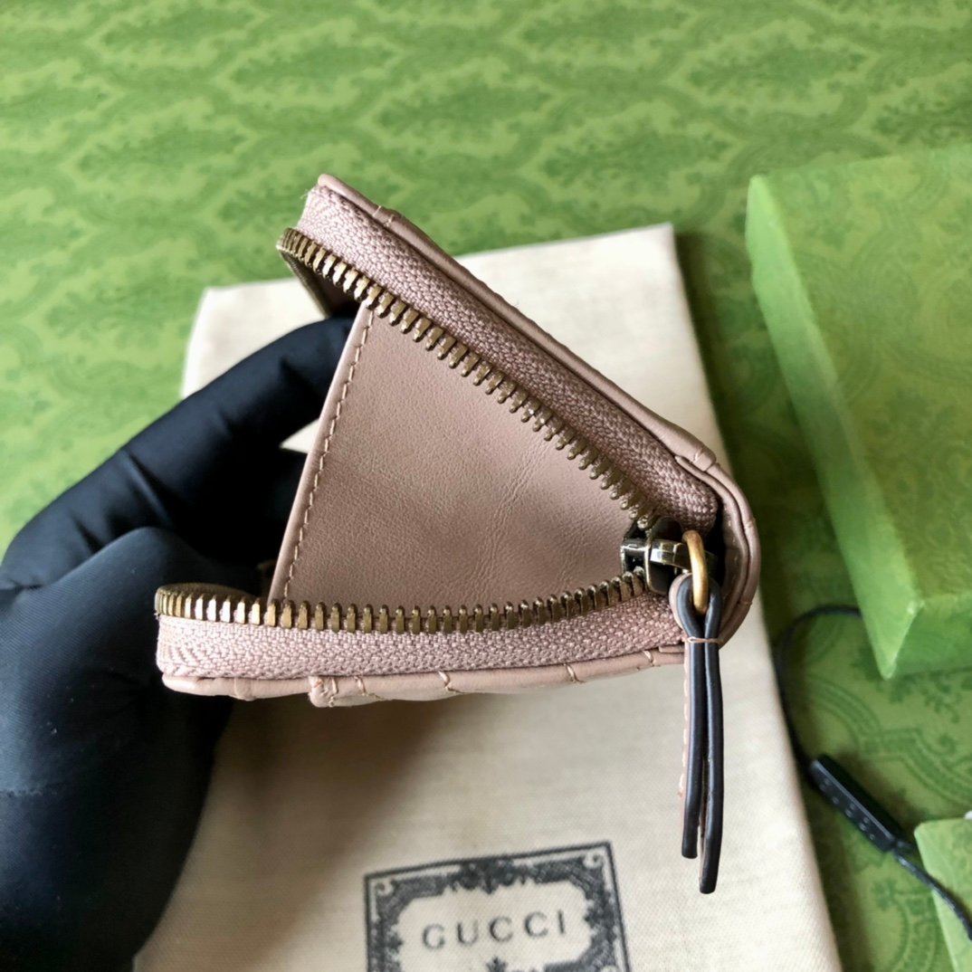 經典71772Gucci Aria 系列頂級原單古馳真皮卡夾零錢包