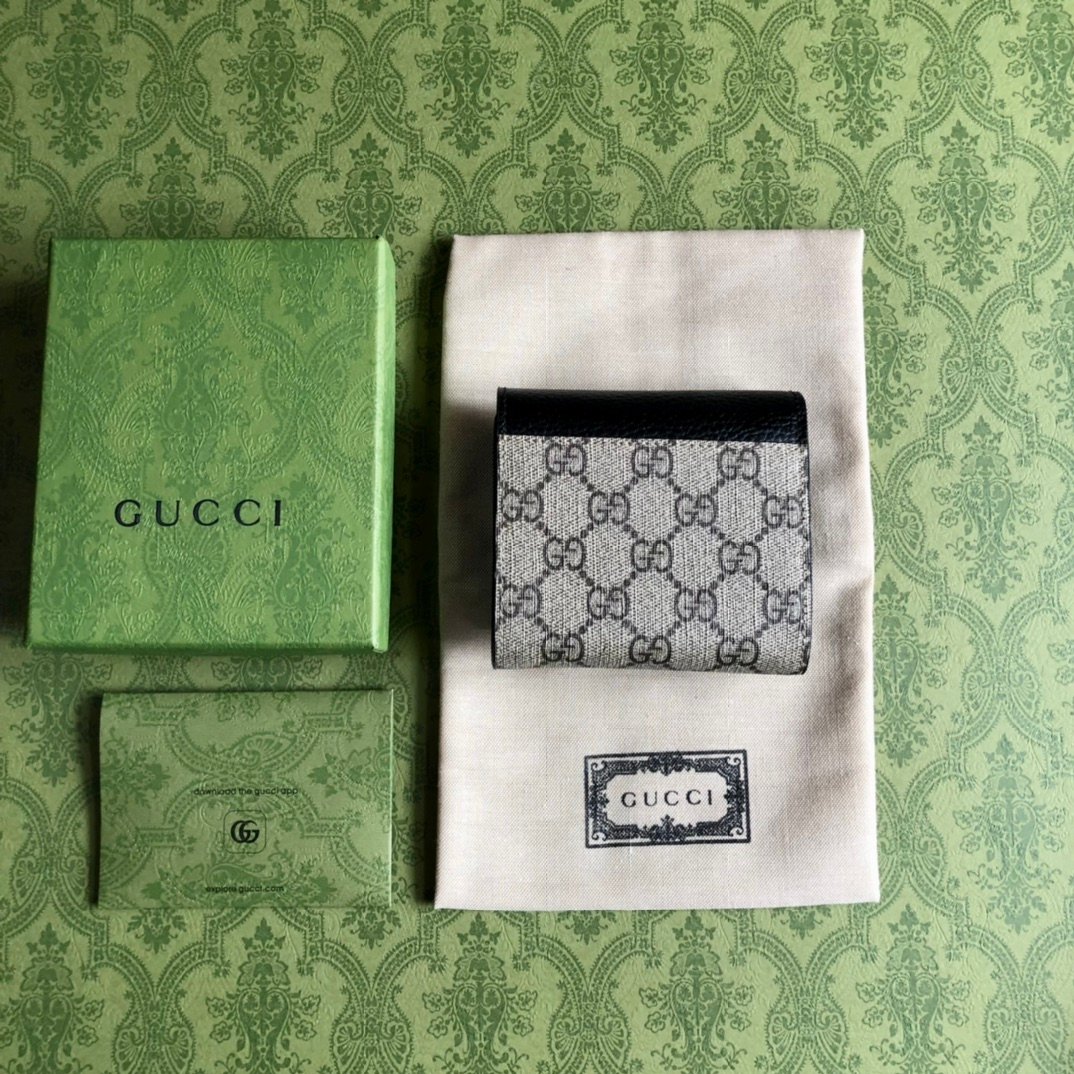 Ophidia系列2024新品意大利牛皮Gucci原單銀包零錢包