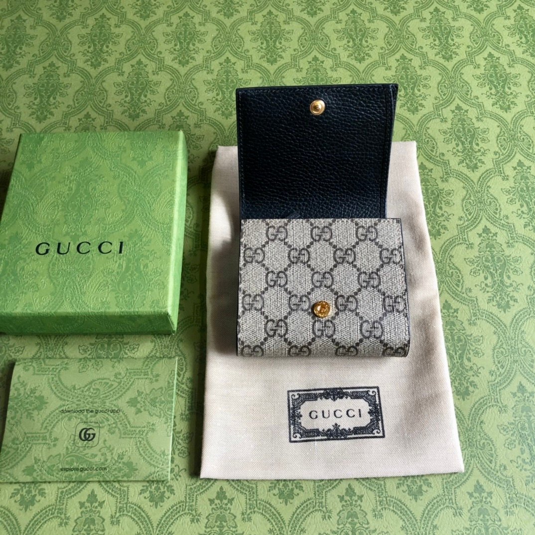 Ophidia系列2024新品意大利牛皮Gucci原單銀包零錢包