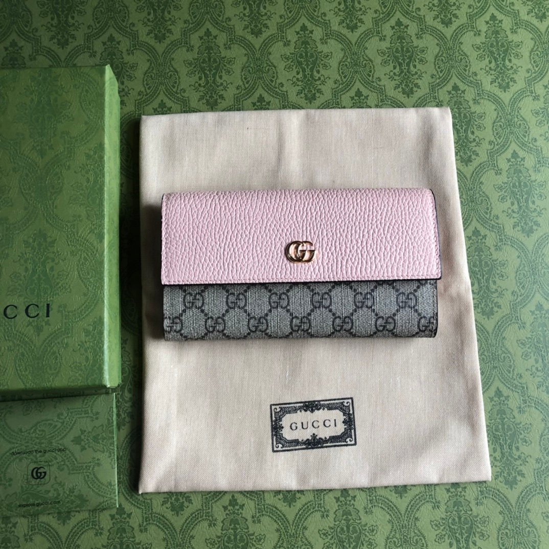 可愛的粉色 新款Ophidia系列 GucciA貨長款錢包