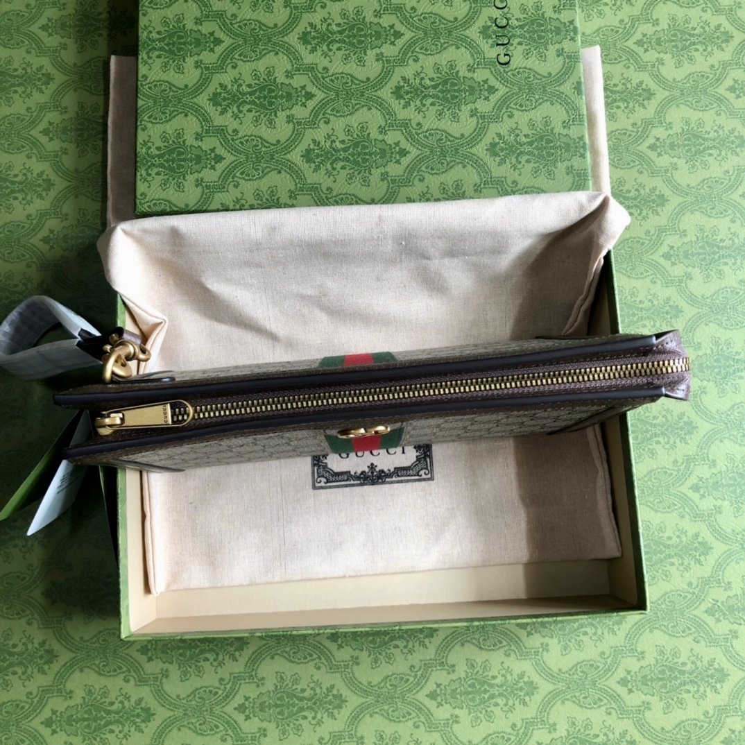 PVC材質18x26x6cm經典Gucci男裝手提包錢包 銀包 新品