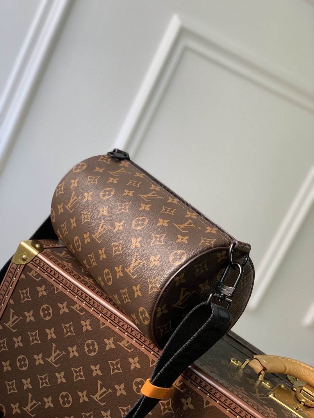 一比一復刻 LV Monogram Macassar 帆布 圓筒單肩包 斜挎包 男女可用