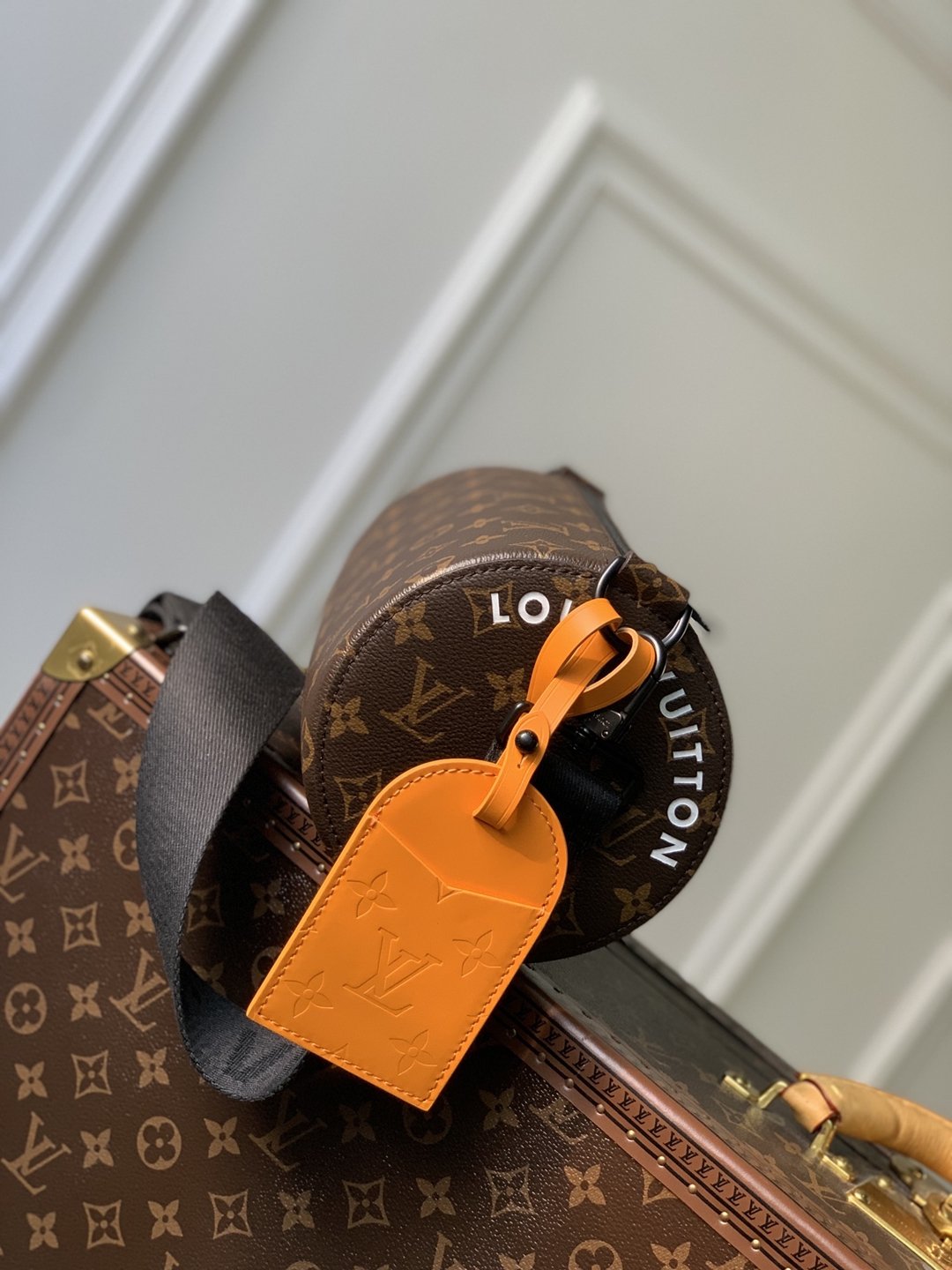 一比一復刻 LV Monogram Macassar 帆布 圓筒單肩包 斜挎包 男女可用