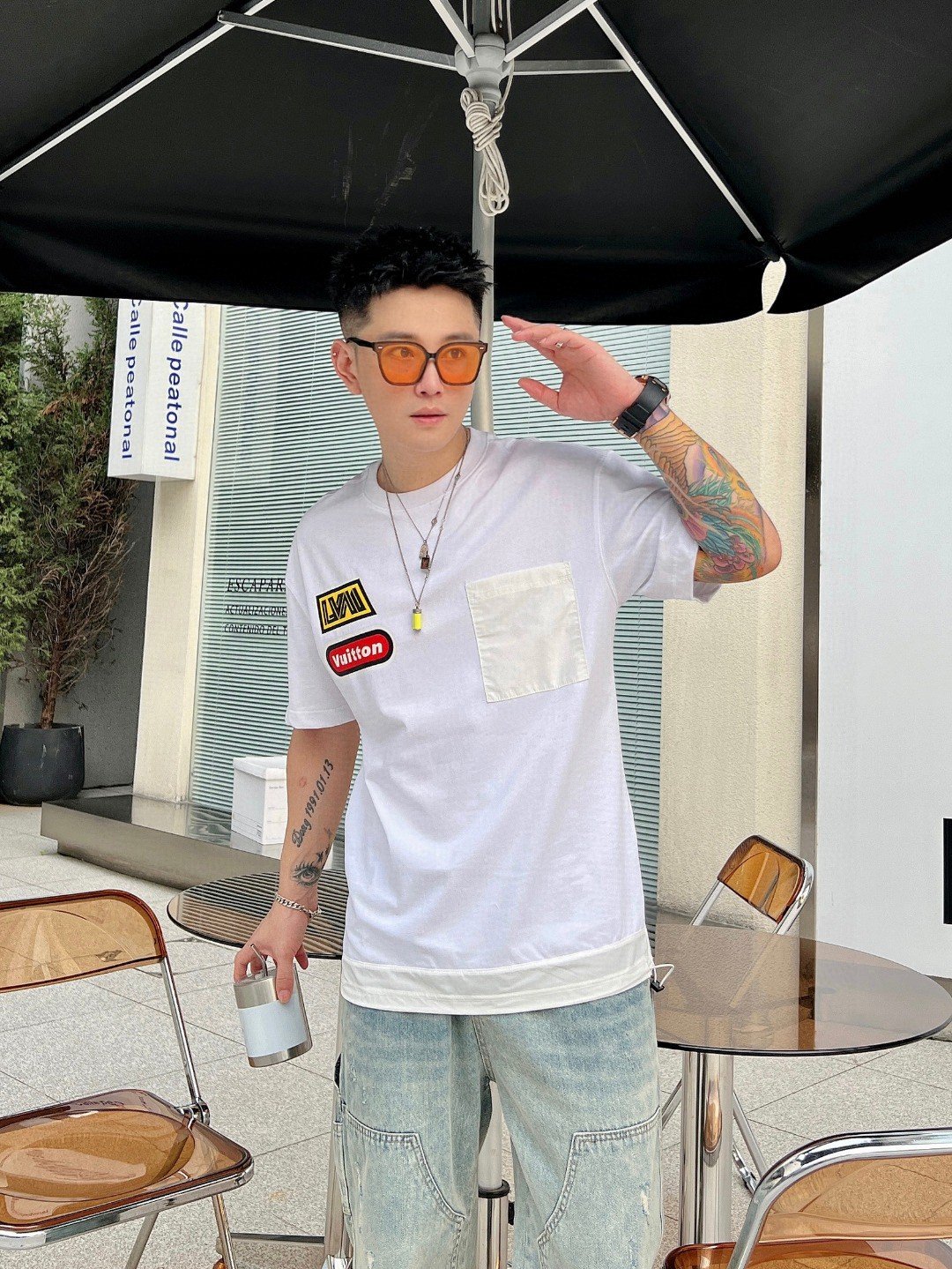 路易威登頂級高仿服裝夏季新品短袖T恤 專櫃同步 白色