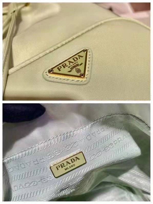 一比一複刻普拉達包包 Prada Duet Re-Nylon 水桶袋 浅緑
