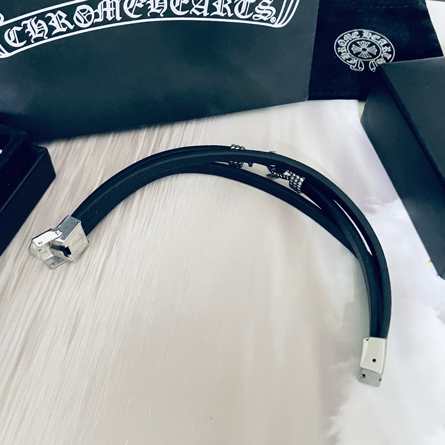 高仿複刻Chrome Hearts克羅心 經典船錨皮繩手鏈手鐲