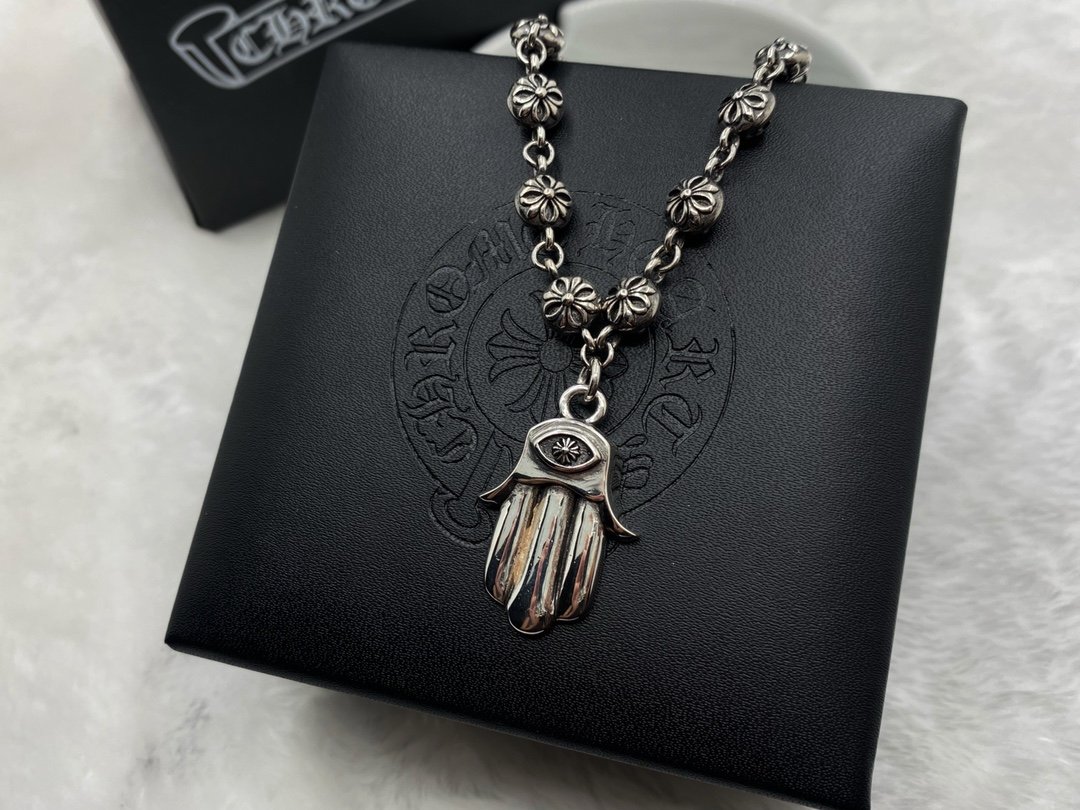 原單高仿Chrome Hearts克羅心飾品 女神之手 十字花圓珠手鍊
