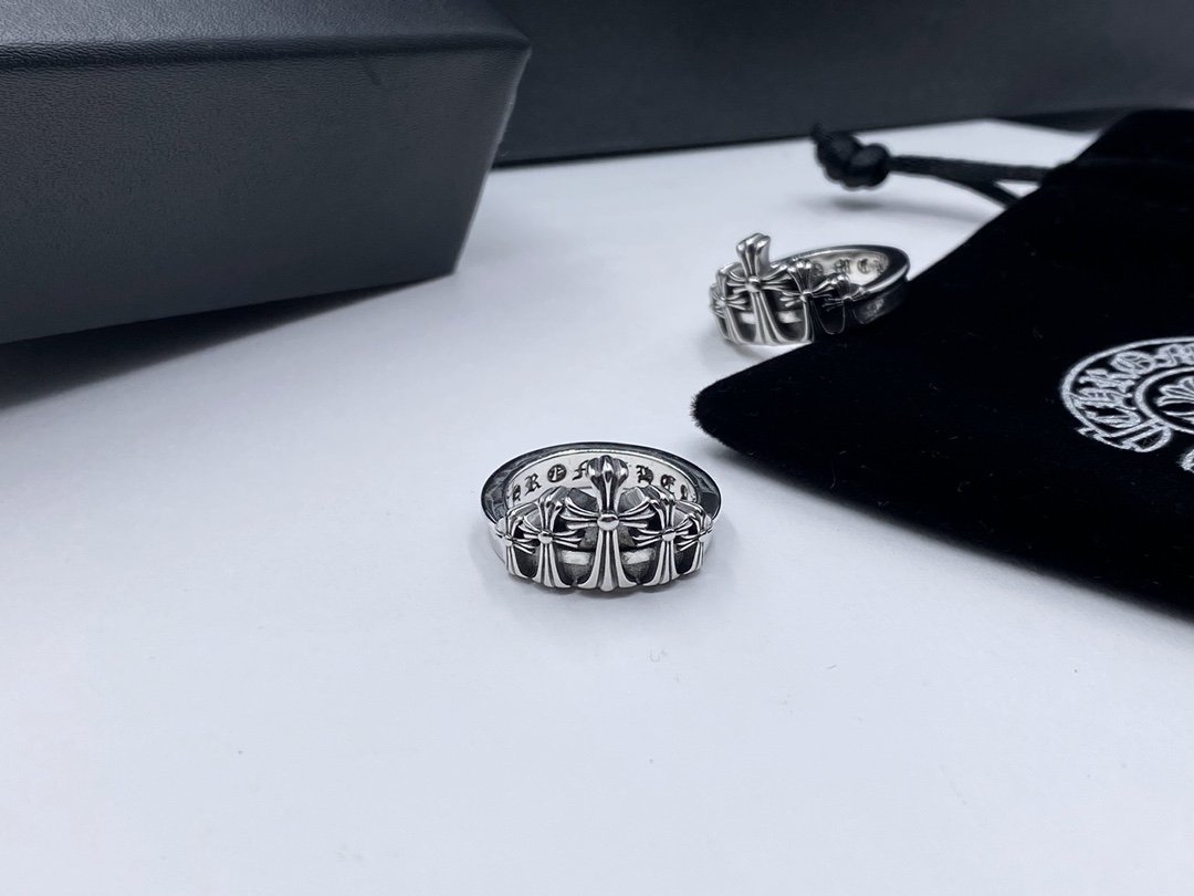 一比一複刻Chrome Hearts克羅心飾品 墓碑十字架戒指