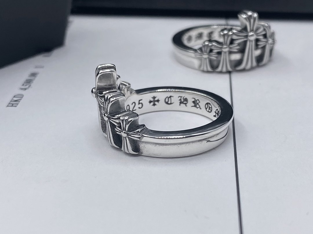 一比一複刻Chrome Hearts克羅心飾品 墓碑十字架戒指