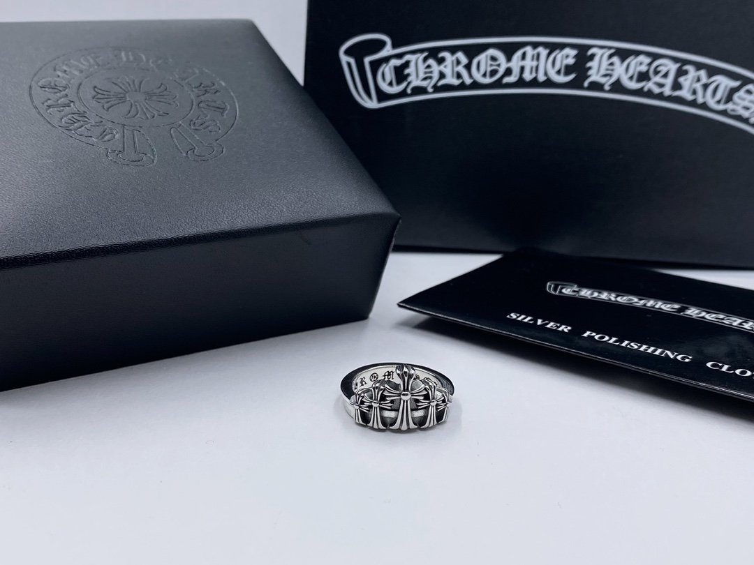 一比一複刻Chrome Hearts克羅心飾品 墓碑十字架戒指