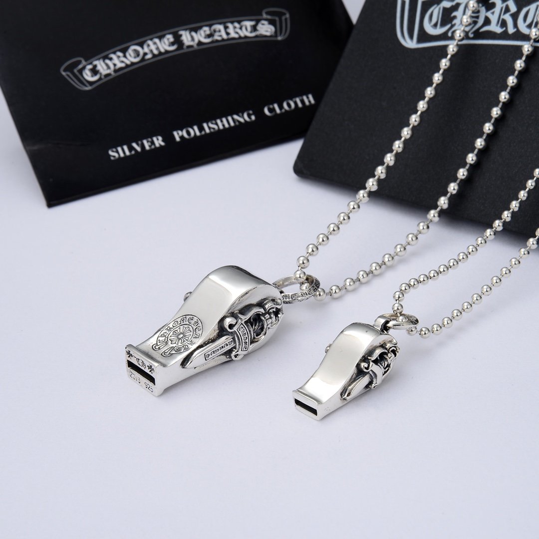 超A貨Chrome Hearts克羅心飾品 大號小號寶劍口哨吊墜項鍊