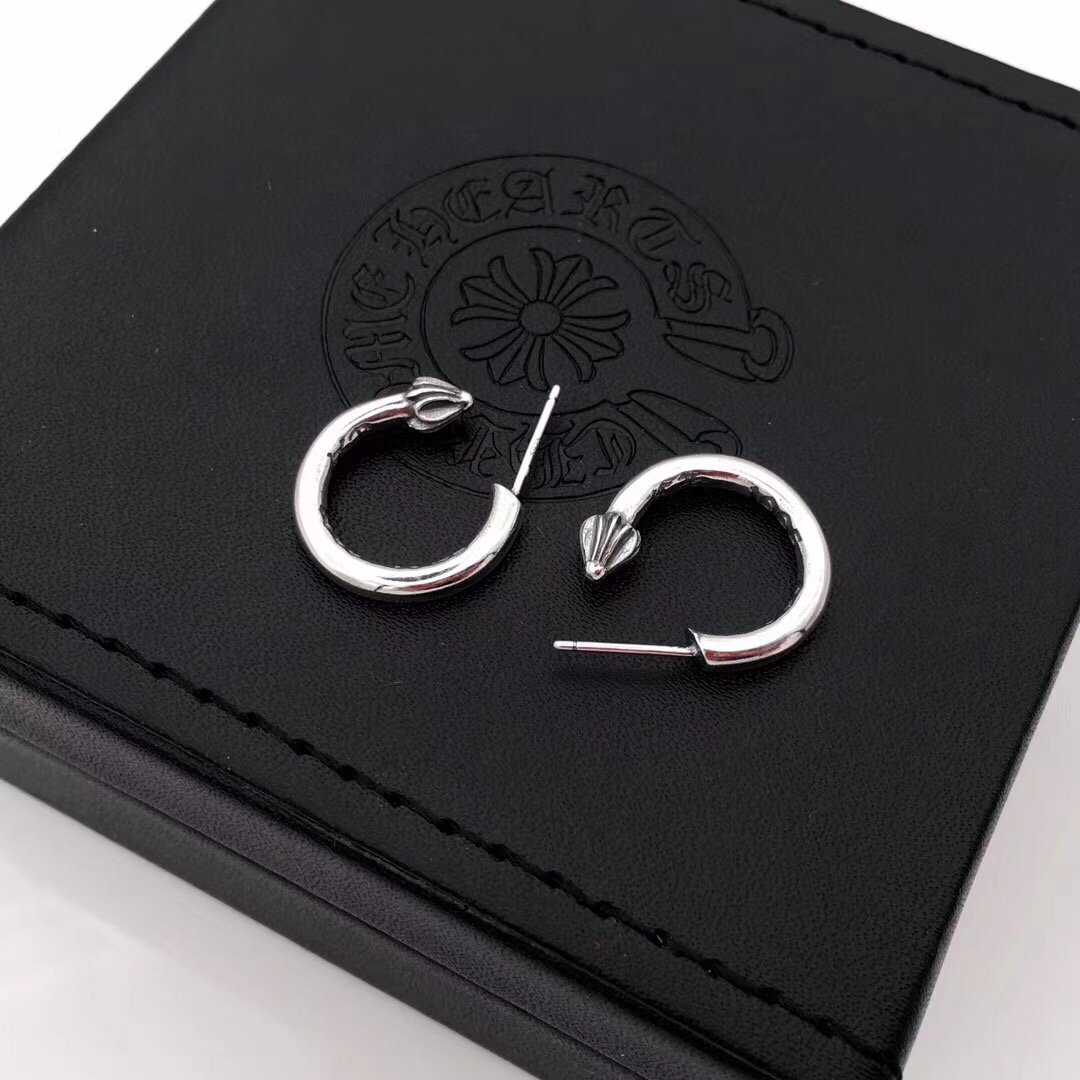一比一超A貨Chrome Hearts克羅心飾品 光面環形Plain Hoop耳環耳釘