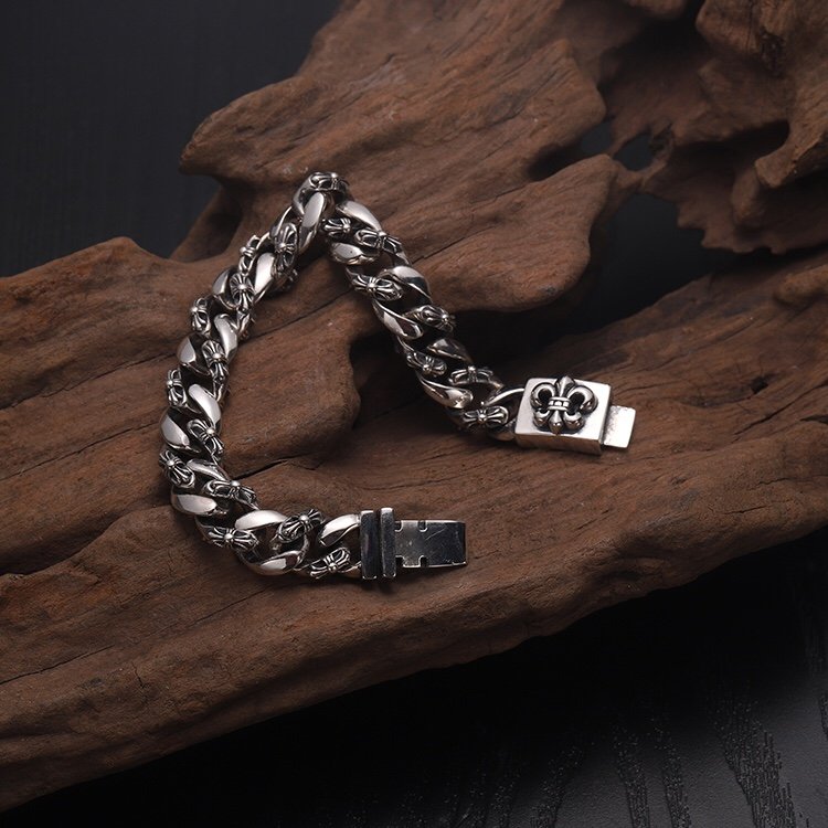 高仿複刻Chrome Hearts克羅心飾品 童軍花半十字花ID手鍊