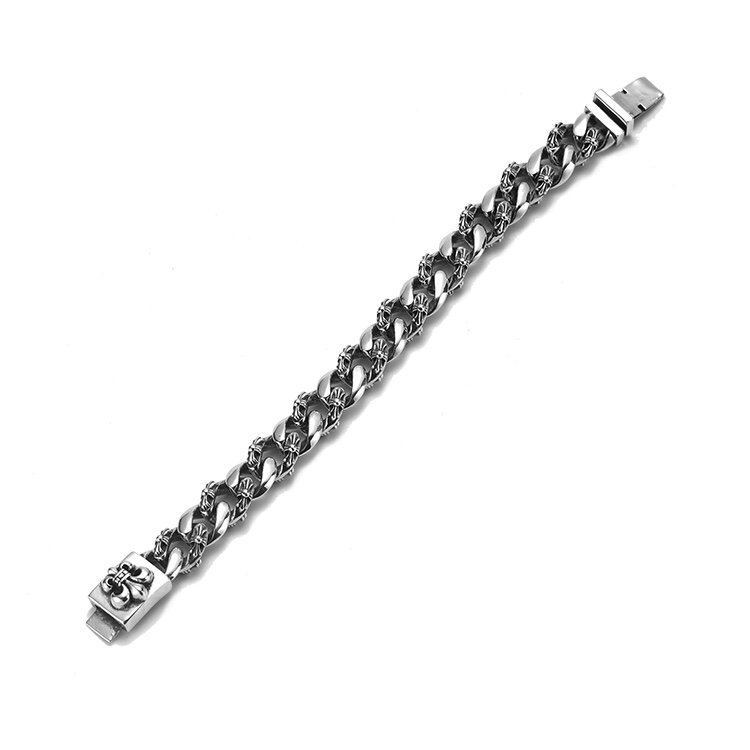 高仿複刻Chrome Hearts克羅心飾品 童軍花半十字花ID手鍊