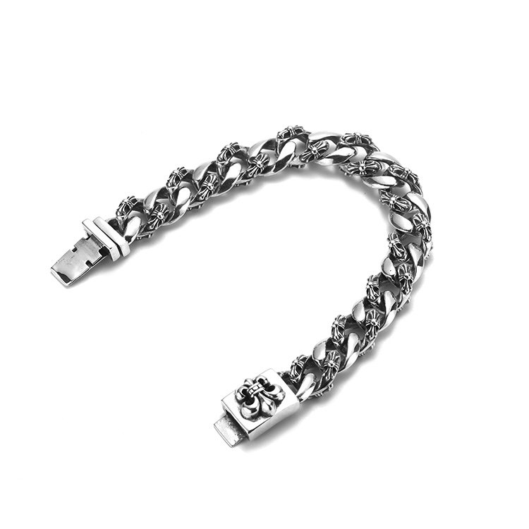 高仿複刻Chrome Hearts克羅心飾品 童軍花半十字花ID手鍊