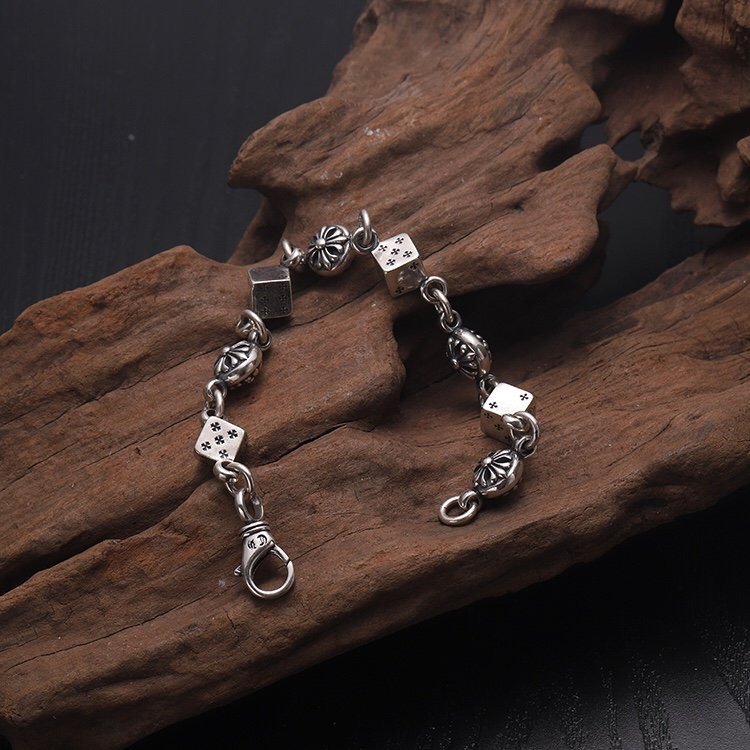 高仿A貨Chrome Hearts克羅心飾品 十字花Dice Bracelet骰子手鍊