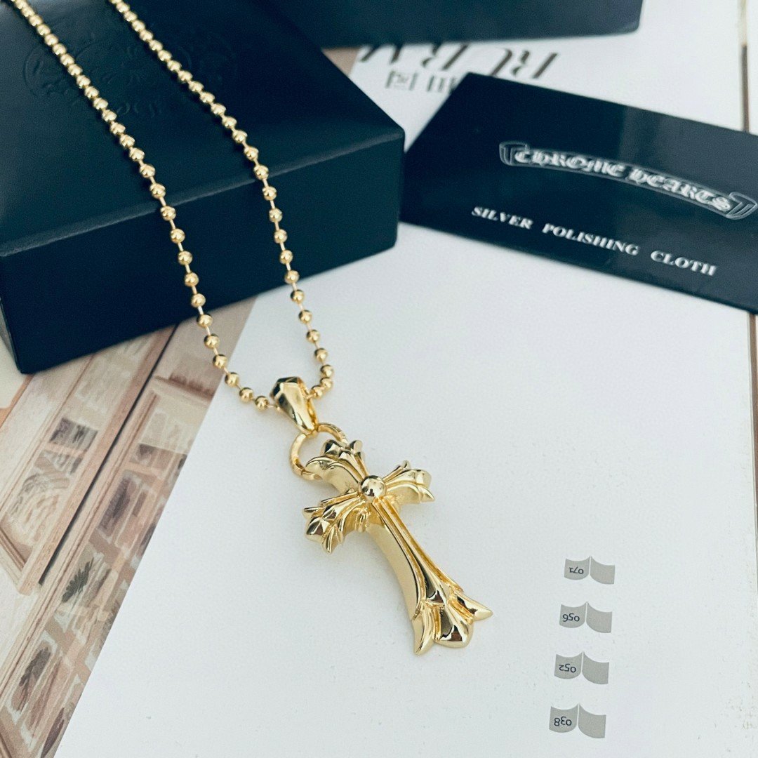 複刻Chrome Hearts克羅心飾品 雙層十字架吊墜項鍊