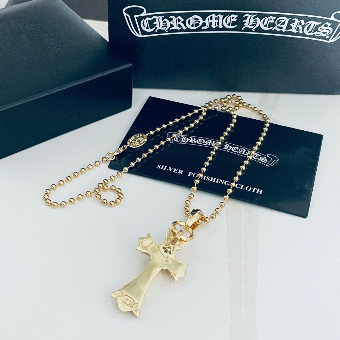 複刻Chrome Hearts克羅心飾品 雙層十字架吊墜項鍊