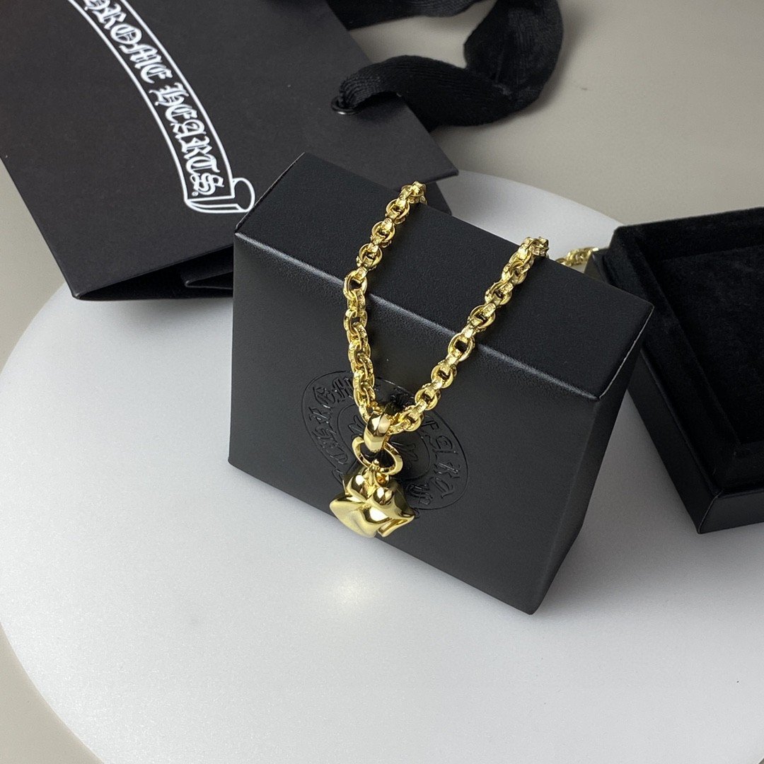 複刻Chrome Hearts克羅心飾品 滾石大舌頭吊墜Paper Chain項鍊