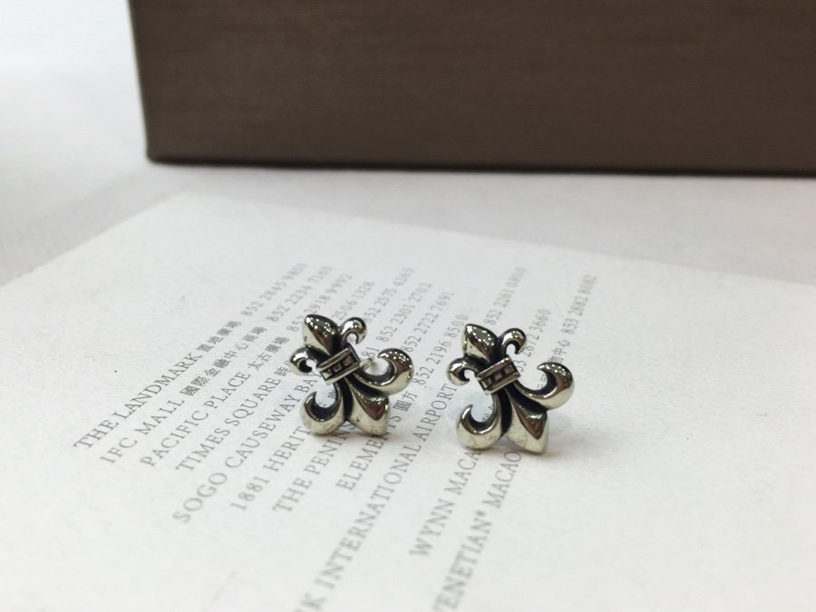 原單1比1Chrome Hearts克羅心飾品 大號童軍花耳釘耳環