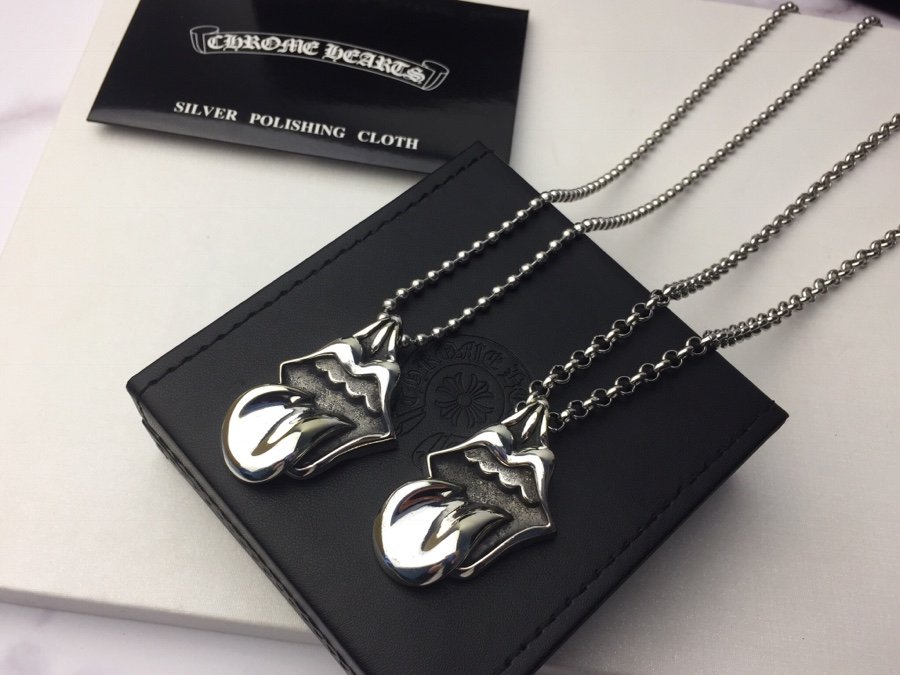 一比一複刻Chrome Hearts克羅心飾品 大號滾石舌頭吊墜項鍊
